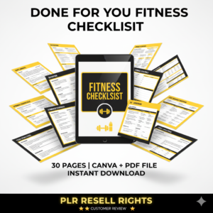 Fitness Checklist Printable with PLR Resell Rights